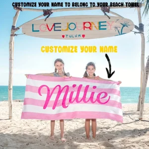 Personalized Striped Beach Towel