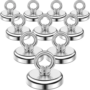 Magnetic Hooks 100 lbs Heavy Duty Neodymium with Countersunk Hole Eyebolt